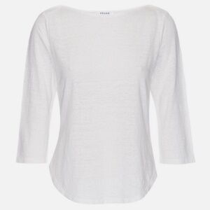 Frame 100% White Linen Shirt w/Boatneck